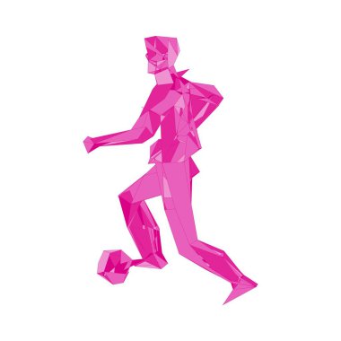 Futbolcu topa vuruyor. Vektör illüstrasyonu. Futbolcu, topa vur, parçacık farklılığı kompozisyonu, vektör illüstrasyonu