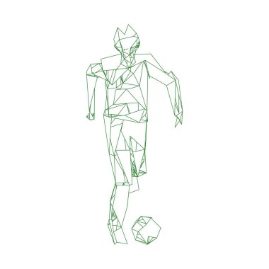 Futbolcu topa vuruyor. Vektör illüstrasyonu. Futbolcu, topa vur, parçacık farklılığı kompozisyonu, vektör illüstrasyonu