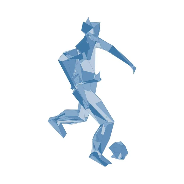 축구 선수 발차기. vector illustration.football player, kick a ball, particle differgent composition, vector illustration.football player, — 스톡 벡터