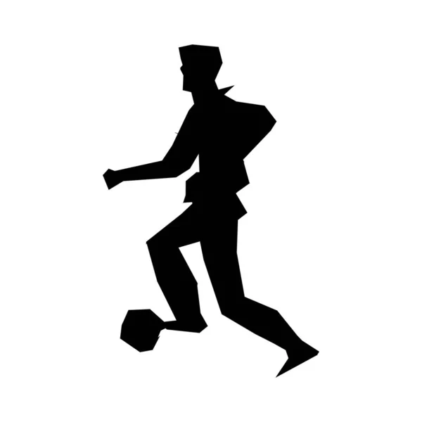 Soccer player kicking ball. Vector illustration.Football player, kick a ball, particle divergent composition, vector illustration — Stock Vector