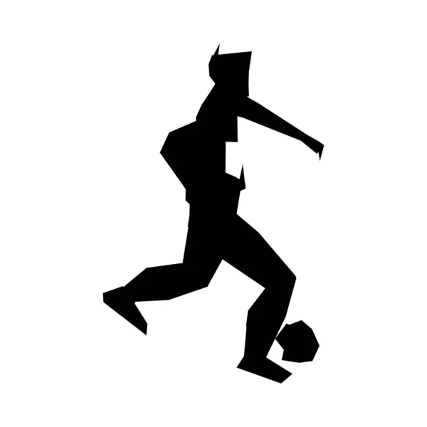 Soccer player kicking ball. Vector illustration.Football player, kick a ball, particle divergent composition, vector illustration — ストックベクタ