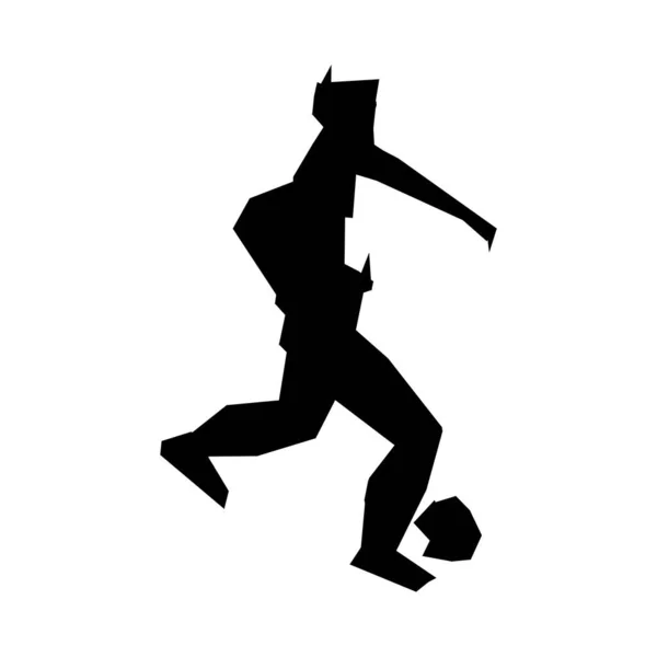 Fotbollsspelare sparkar boll. Vektor illustrationFotbollsspelare, sparka en boll, partikel divergent sammansättning, vektor illustration — Stock vektor