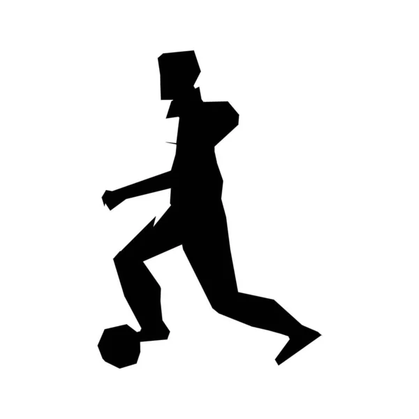 Soccer player kicking ball. Vector illustration.Football player, kick a ball, particle divergent composition, vector illustration — ストックベクタ