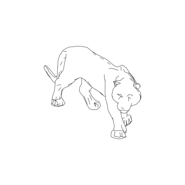 Tigre saltando de las piezas desintegradas — Vector de stock