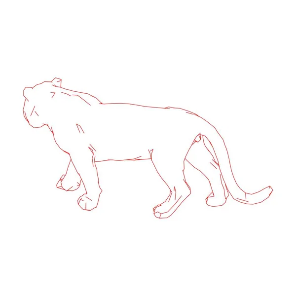 Tigre saltando de las piezas desintegradas — Vector de stock