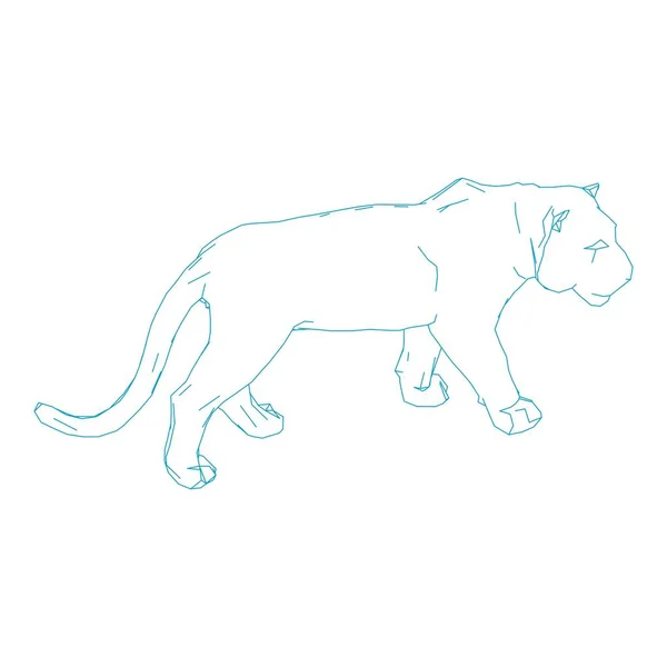 Tigre saltando de las piezas desintegradas — Vector de stock