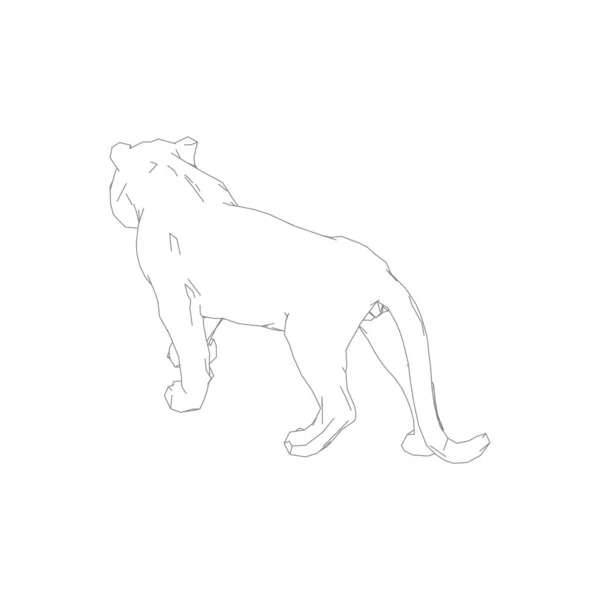 Tigre saltando de las piezas desintegradas — Vector de stock