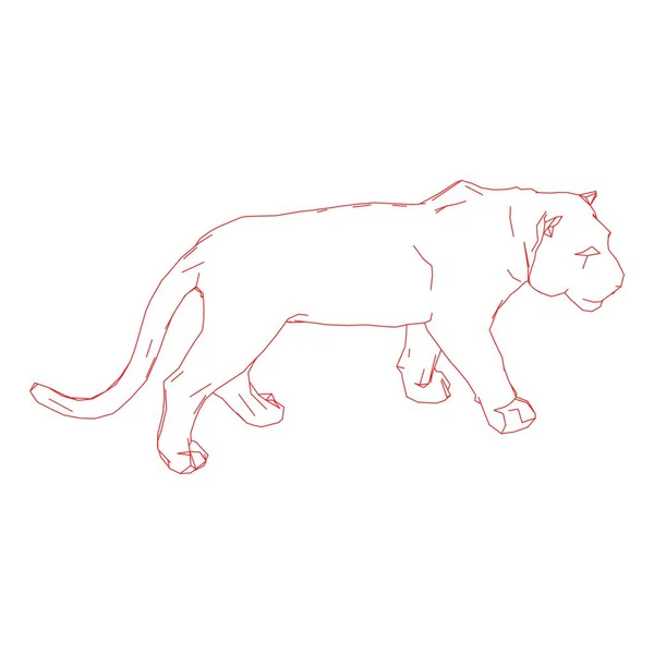 Tigre saltando de las piezas desintegradas — Vector de stock