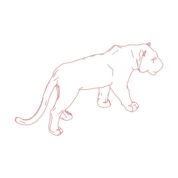 Tigre saltando de las piezas desintegradas — Vector de stock