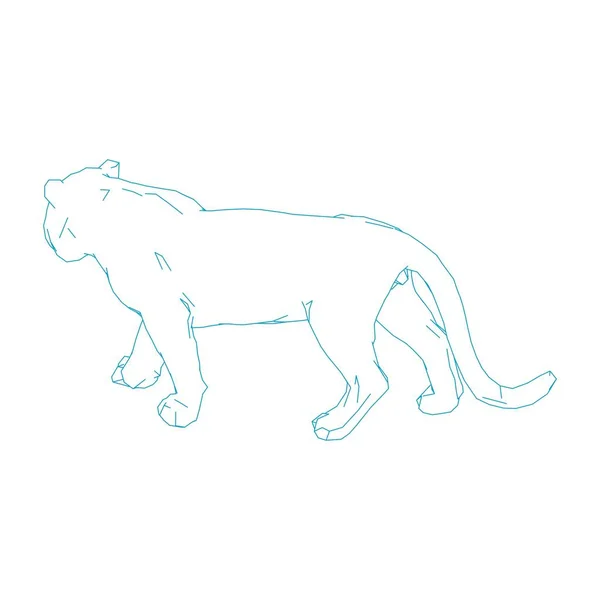 Tigre saltando de las piezas desintegradas — Vector de stock