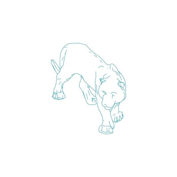 Tigre saltando de las piezas desintegradas — Vector de stock