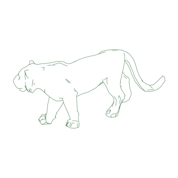 Tigre saltando de las piezas desintegradas — Vector de stock