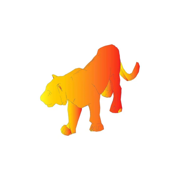 Tigre saltando de las piezas desintegradas — Vector de stock