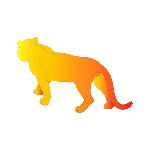 Tigre saltando de las piezas desintegradas — Vector de stock