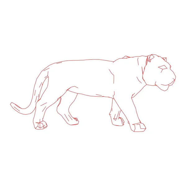 Tigre saltando de las piezas desintegradas — Vector de stock