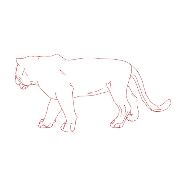 Tigre saltando de las piezas desintegradas — Vector de stock