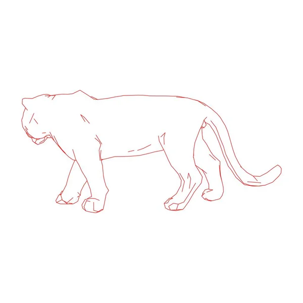 Tigre saltando de las piezas desintegradas — Vector de stock