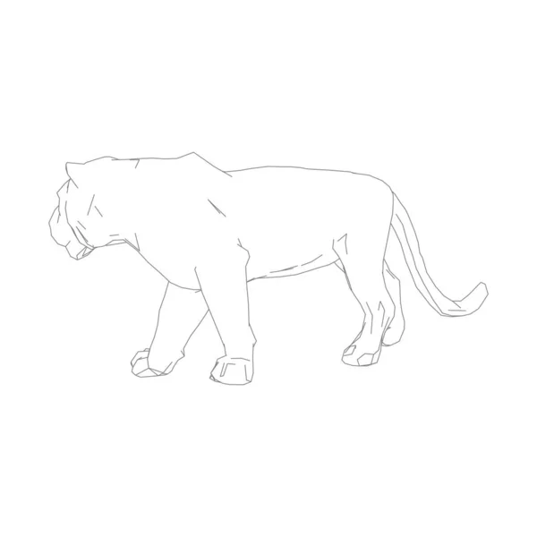 Tigre bondissant des pièces désintégrées — Image vectorielle