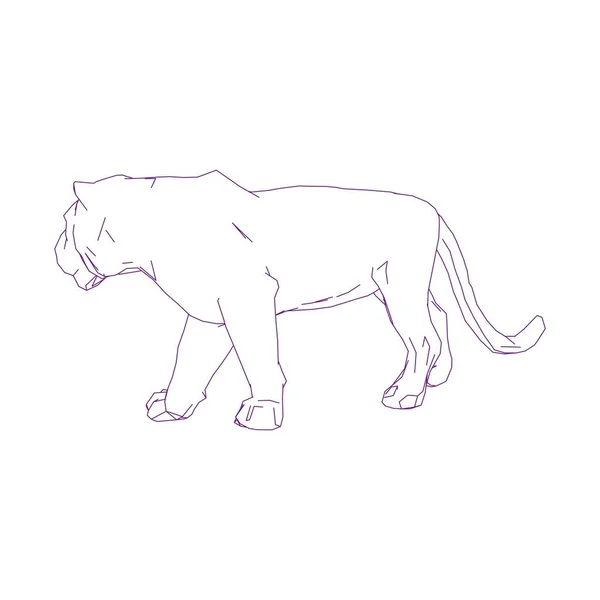 Tigre saltando de las piezas desintegradas — Vector de stock