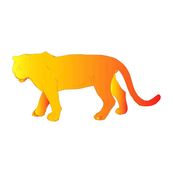 Tigre saltando de las piezas desintegradas — Vector de stock