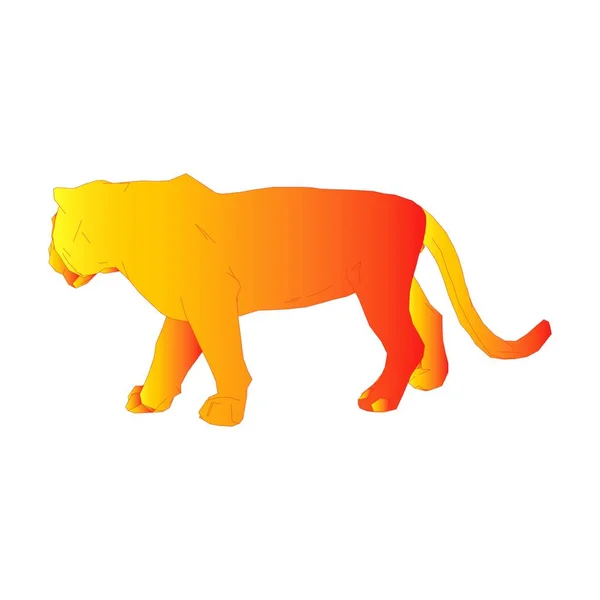 Tigre saltando de las piezas desintegradas — Vector de stock