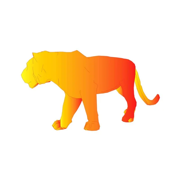 Tigre saltando de las piezas desintegradas — Vector de stock