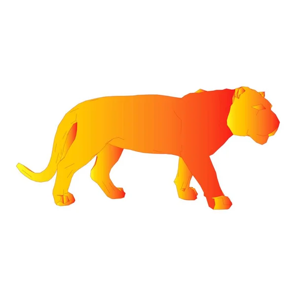 Tigre saltando de las piezas desintegradas — Vector de stock