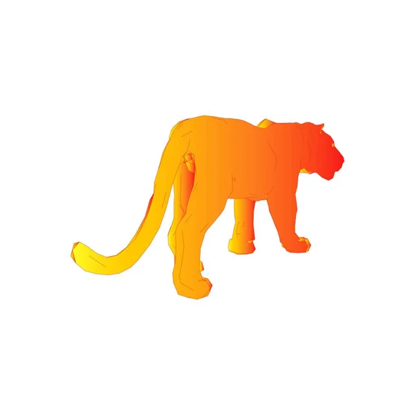 Tigre saltando de las piezas desintegradas — Vector de stock