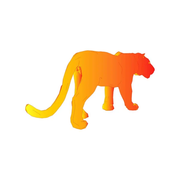 Tigre saltando de las piezas desintegradas — Vector de stock