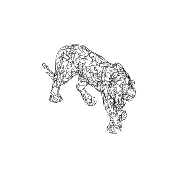 Άλμα τίγρης από πολύγωνα. Γραφική σχεδίαση πολυγωνικής τίγρης. — Διανυσματικό Αρχείο
