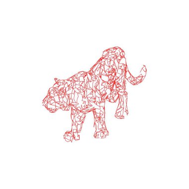 Çokgenlerden sıçrayan kaplan. Çokgen kaplan grafik tasarımı.