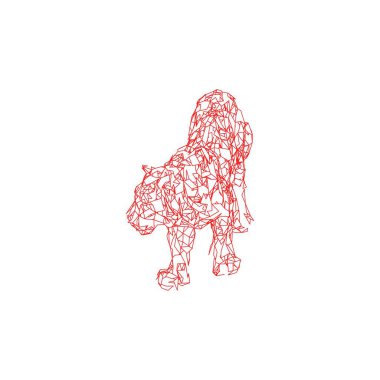 Çokgenlerden sıçrayan kaplan. Çokgen kaplan grafik tasarımı.