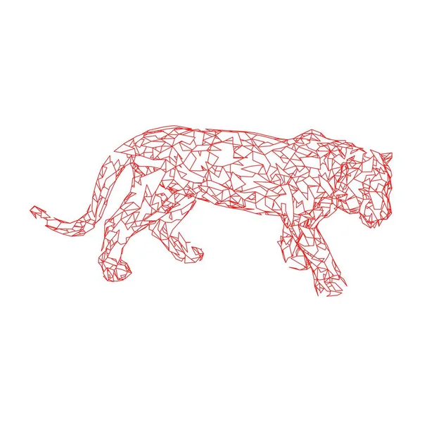 Стрибок тигра з багатокутників. Полігональний графічний дизайн тигра . — стоковий вектор