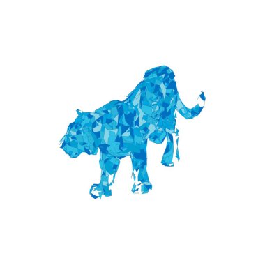 Çokgenlerden sıçrayan kaplan. Çokgen kaplan grafik tasarımı.