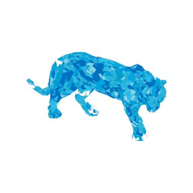 Çokgenlerden sıçrayan kaplan. Çokgen kaplan grafik tasarımı.