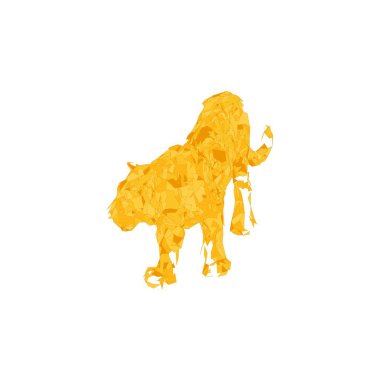 Çokgenlerden sıçrayan kaplan. Çokgen kaplan grafik tasarımı.