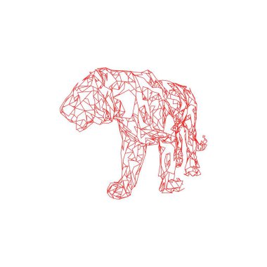 Parçalanmış parçalarıyla sıçrayan kaplan