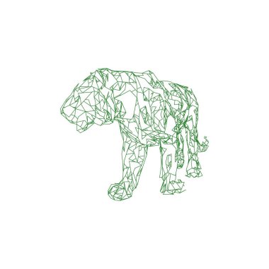 Parçalanmış parçalarıyla sıçrayan kaplan