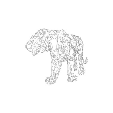 Parçalanmış parçalarıyla sıçrayan kaplan