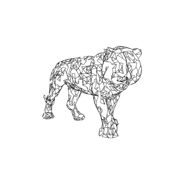 Прыжки тигра из развалин — стоковый вектор