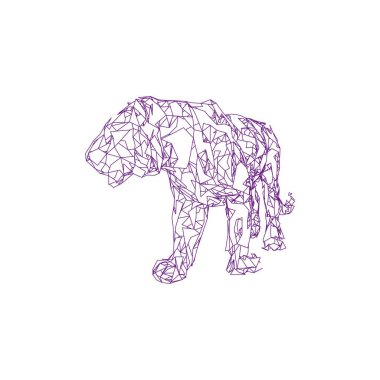 Parçalanmış parçalarıyla sıçrayan kaplan