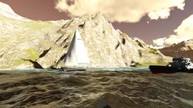 Dağlarda kış manzarası