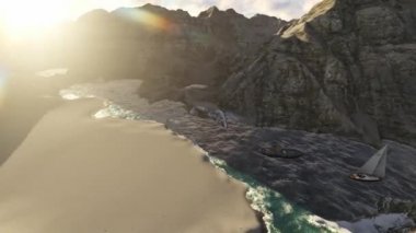 Kışın karla kaplı dağlar