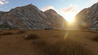 Kışın karla kaplı dağlar