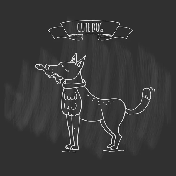 손으로 귀여운 강아지 아이콘 일러스트 정상적인 스케치 강아지 동물을 라이프 — 스톡 벡터