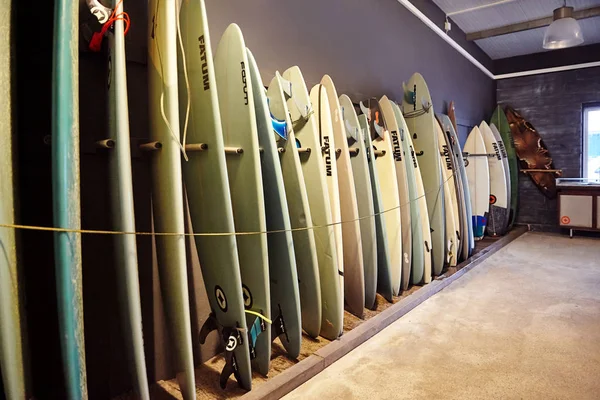 A wide range of surfboards available for rent in Imsouane