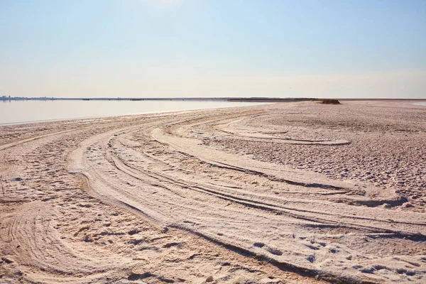 The salt shore at sunset — Stock Photo, Image