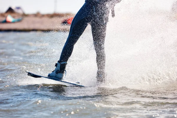 Kite bordering with wave braces — Stock Photo, Image