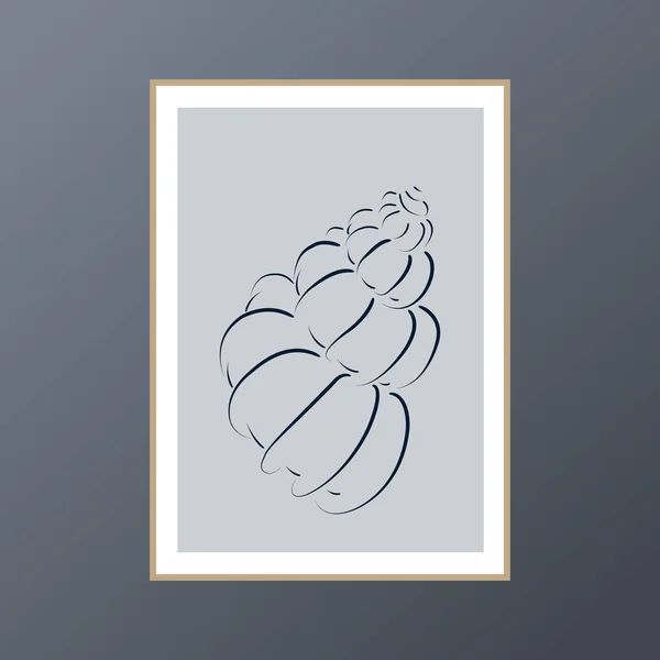 Seashell affisch för inredning — Stock vektor