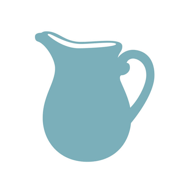 Milk jug illustration. Milk pitcher flat icon.